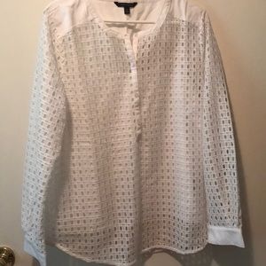Eyelet Banana Republic white blouse